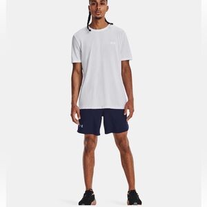 Under Armour blue athletic shorts fitted 7 inch inseam lined size L new